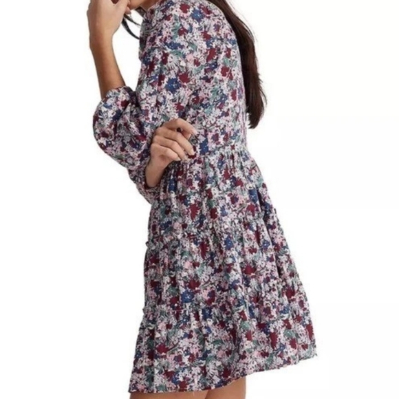 Madewell Amalia Womens Floral Tiered Mini Dress Sz 00 Spring Summer Festival - Picture 3 of 13